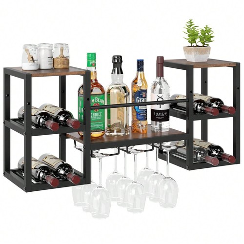 Rustic brown tier wall - 3-tier,